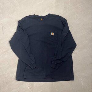 Carhartt Men's Navy and Blue T-shirt